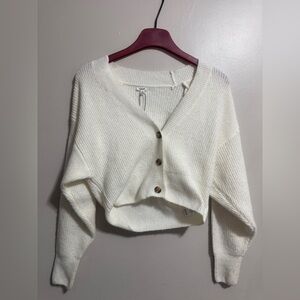 Garage Cozy White Button-Up Women's Sweater
